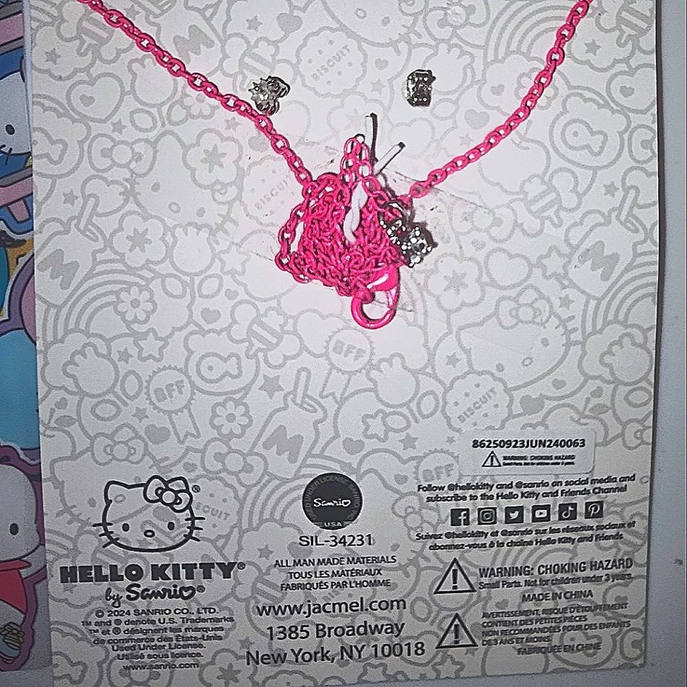 Hello Kitty Necklace & Earring Set New